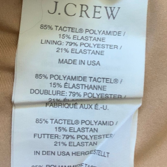 J Crew Putty Grey Deep V Neck Waist Tie Halter One Piece Tank Swimsuit SZ 8 - Picture 6 of 6